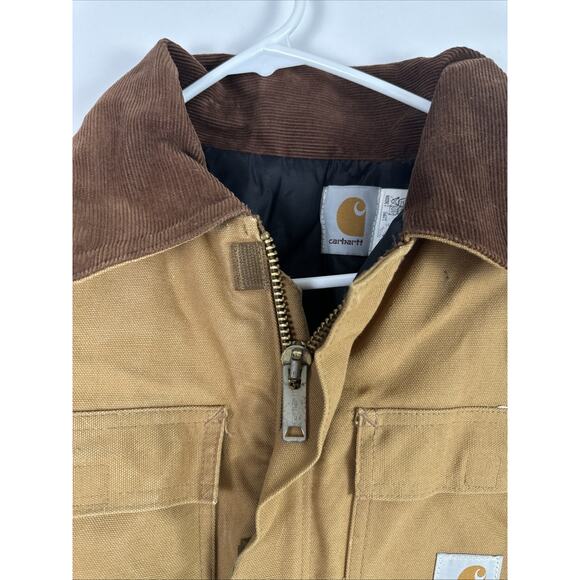Vintage Carhartt Coat Brown Duck Canvas Tan 42 Tall CQ196 - Picture 4 of 16